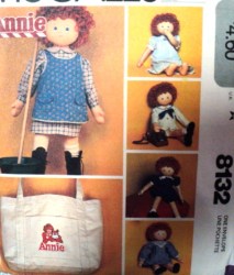 8132 MCCALLS 36'' ANNIE DOLL SAILOR/ PARTY/ SCHOOL DRESS, BAG, SHOES PATTERN uncut